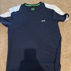 BOSS Navy and White Shirt